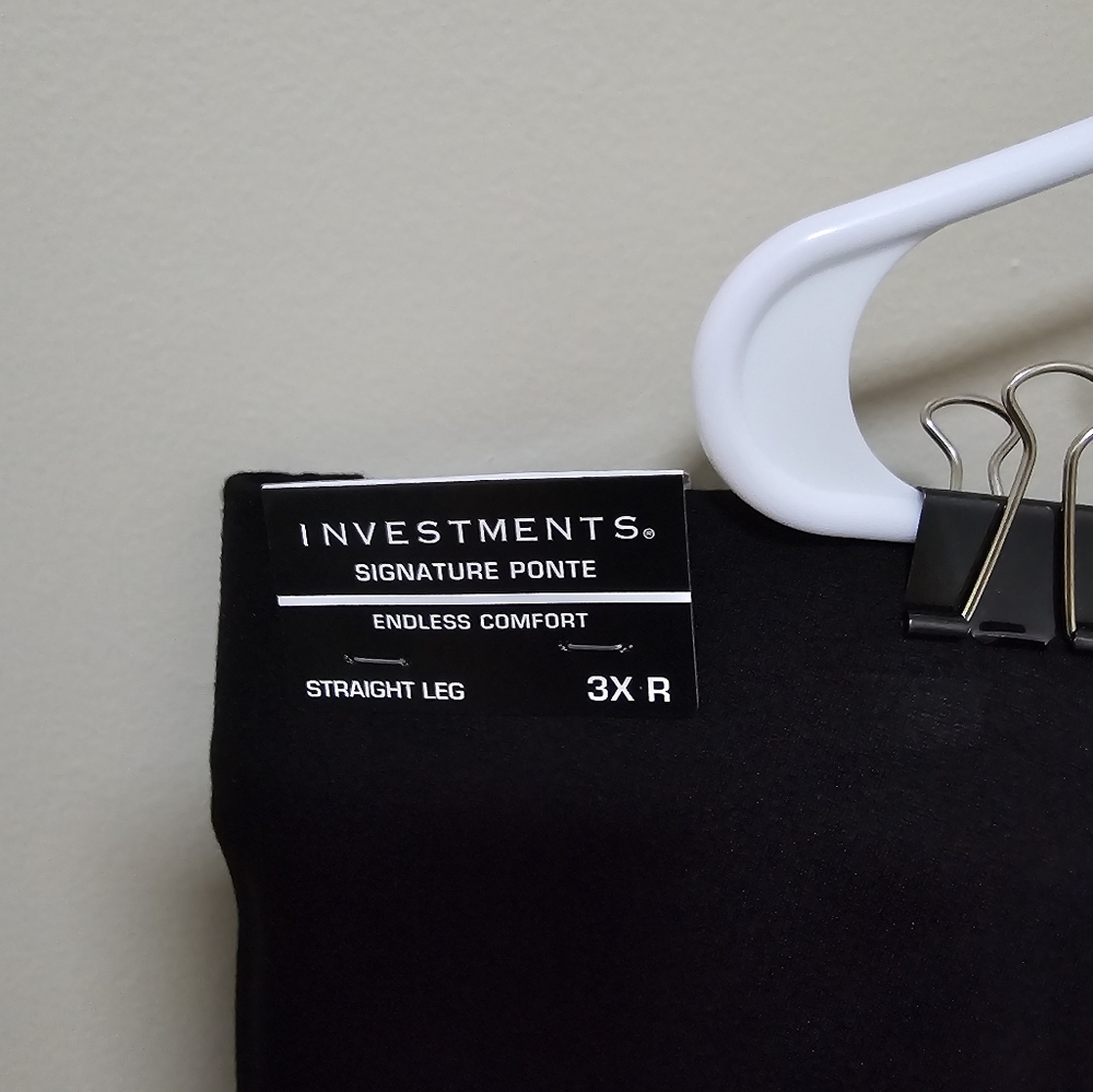 Investment Endless Comfort Straight Leg Black Dress Pants 3X Reg NWT